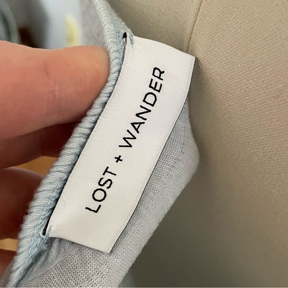 Lost + Wander Light Blue Ruched Bodysuit- Sample- Size Small- NWT - Picture 8 of 9